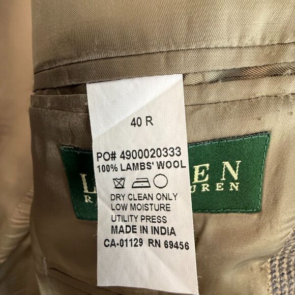 Lauren Ralph Lauren Oversized Boyfriend Wool Blazer | Glen Plaid 100% Lambswool - Picture 11 of 14